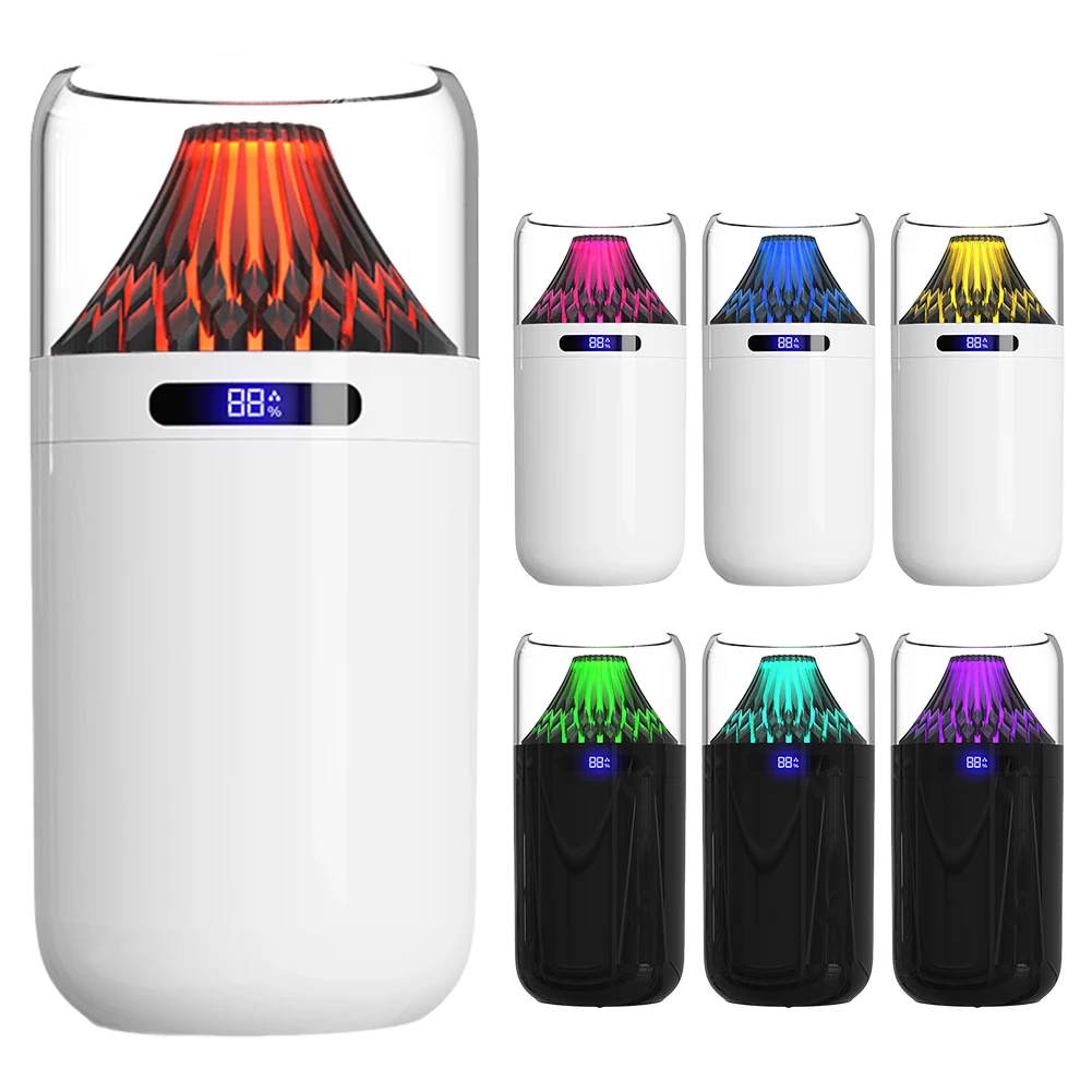 Volcano Air Humidifier with Colorful Night Light Car Mist Spray Maker Volcano Humidifier Diffuser for Auto Interior Decoration