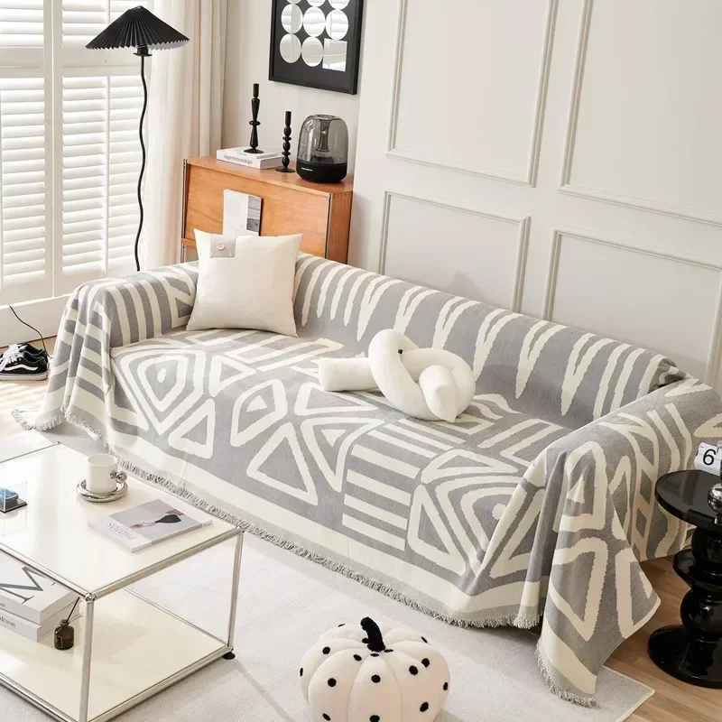 Nordic Tassel Throw Blanket Full Four Season Cotton Sofa Cover Towel Dust Anti-cat Scratch Protection Covers Sofa Blanket Carpet 6