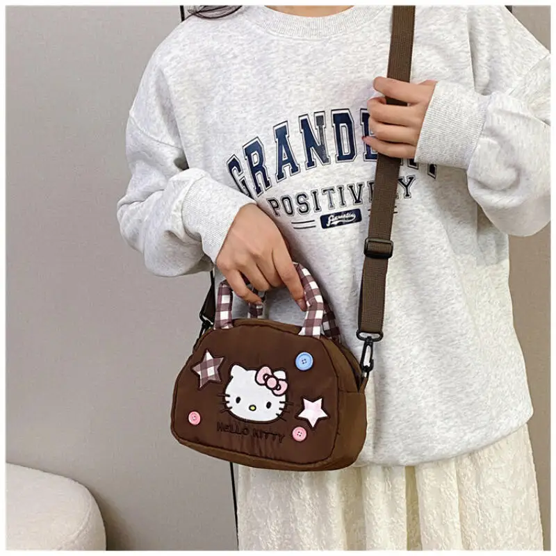 Cute Kitty Crossbody Bag Checkered Commuter Handbag, Creative Cartoon Shoulder Bag, Gift for Girlfriend 3
