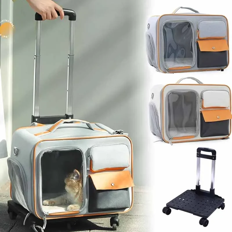 Pet Backpack Portable Pet Stroller Trolley Cases Suitcases Small dog cat Backpack Anti Cat Stress Sense Of Safety Pets Bags
