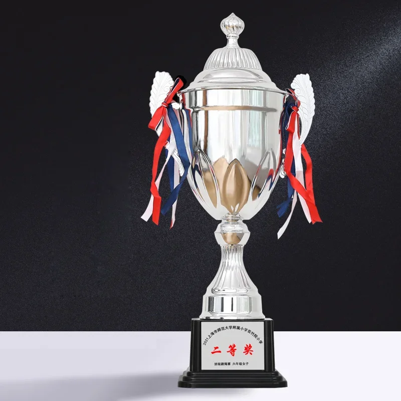 Customized Metal Trophy, Gold, Silver, Bronze, Football, Basketball Game, Award, Plastic Base, Competition, Home Decoration, 1Pc