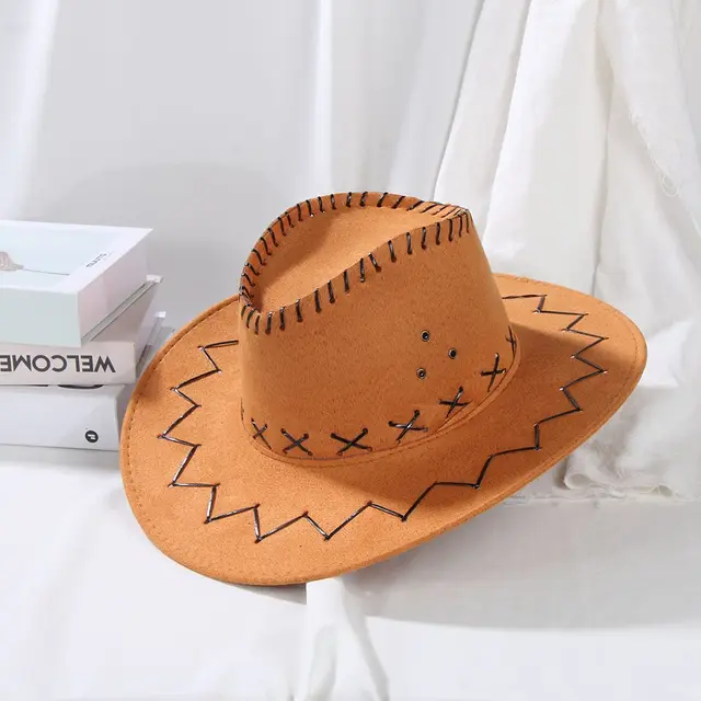 Cowboyhoed Caramel Suede Cowboy Western Hoed Beige Band kopen
