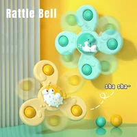 3Pcs/Set Early educational marine animal sucker spinning Baby Bath toy Bathing Spinner Cartoon Rattles Fidget Toys For Children 2