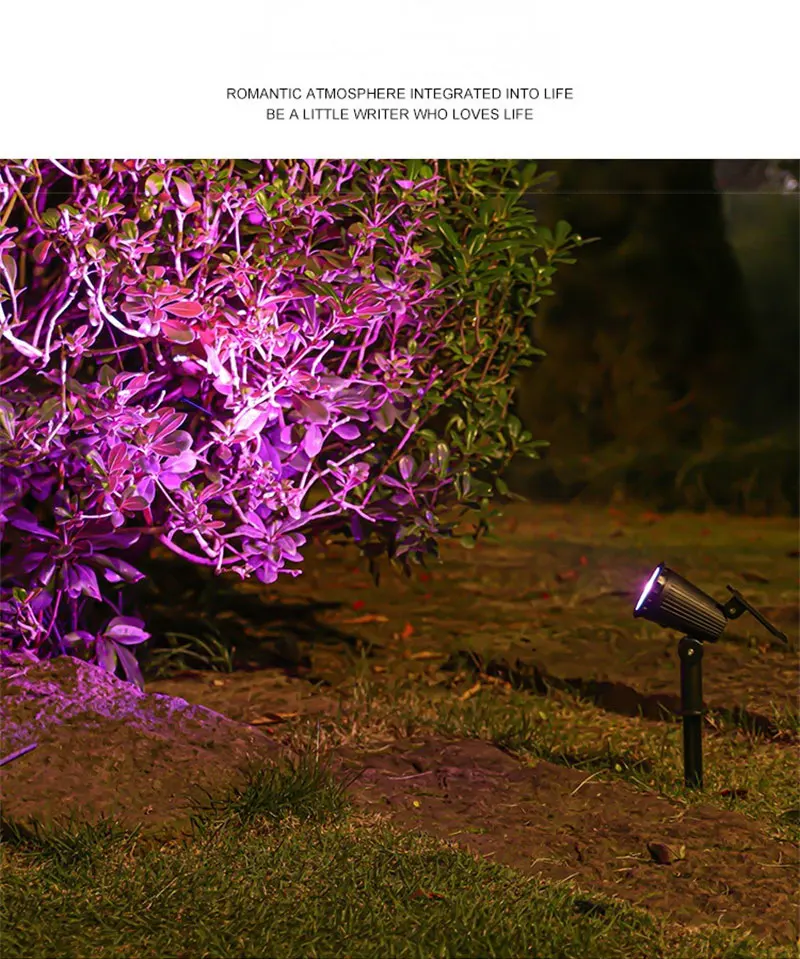 Description Picture 3 of item2/1Pcs Solar Spot Light Intelamp Floodlight Colorful Waterproof 9LED For Garden Pathway Landscape Yard Lamp Spotlight Outdoor