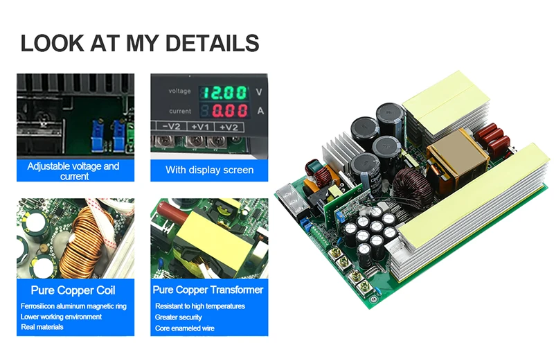 Description Picture 6 of item4000W High Power Switching Power Supply SMPS PSU AC to DC 24V 36V 48V 72V 96V 110V 150V 220V displayer Adjustable Power Supply