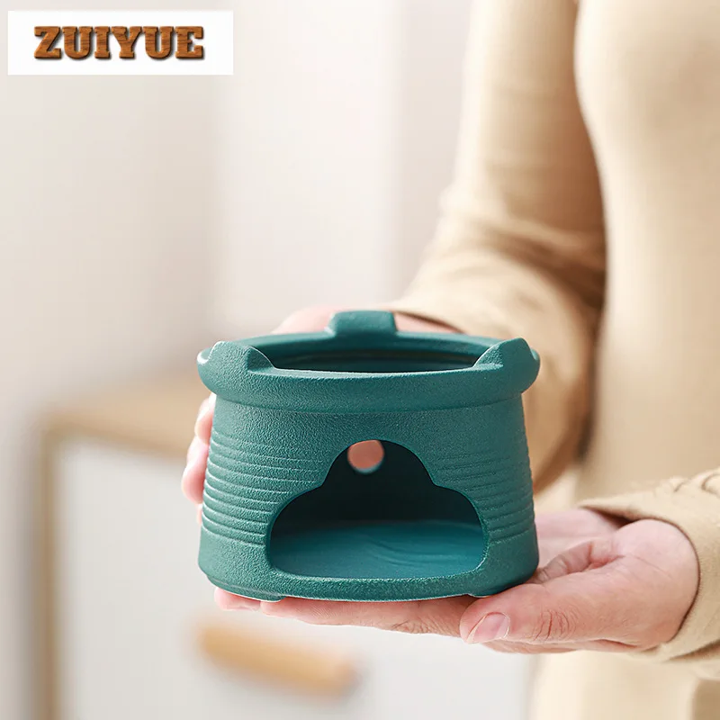 Boutique Coarse Pottery Handmade Tea Stove Household Candle Heating and Insulation Furnace Zen Tea Stove Kettle Stand Teaware