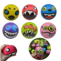Kids Expression Soft Balls Toy Funny Sponge Stress Ball Squeeze Smiley Face Grimace PU Foam For Kids For Adults Sports Toy Ball 1