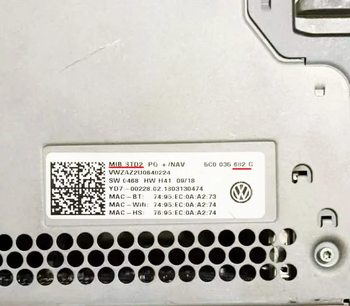 volkswagen capacitivo digitador da tela de toque tiguan passat touareg besouro