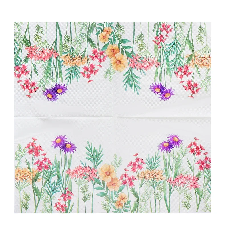 New Floral Colorful Printed Tissue Paper Napkins Forest Wedding Party Butterfly Bone Butterfly Bart Paper 20pcs Paper Placemat