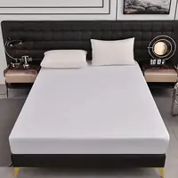 Waterproof Fitted Bed Sheet Comfortable Mattress Protector with Elastic Rubber Band Washable and Easy Care 6