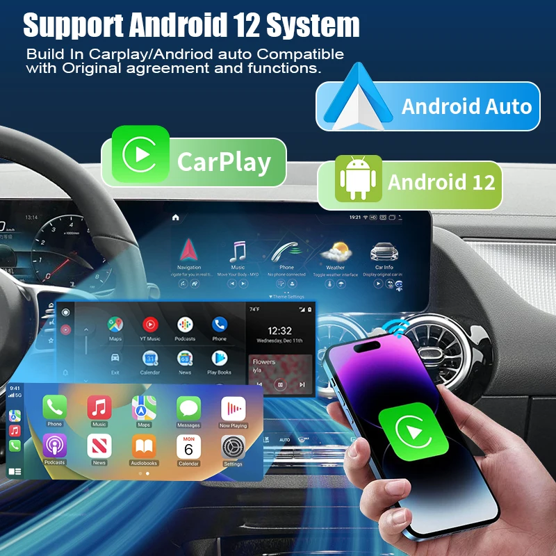 Module CarPlay/Android Auto Sans Fil Pour Mercedes NTG6.0 - Compatible W177, W213, EQC, Plug & Play, Double Système
