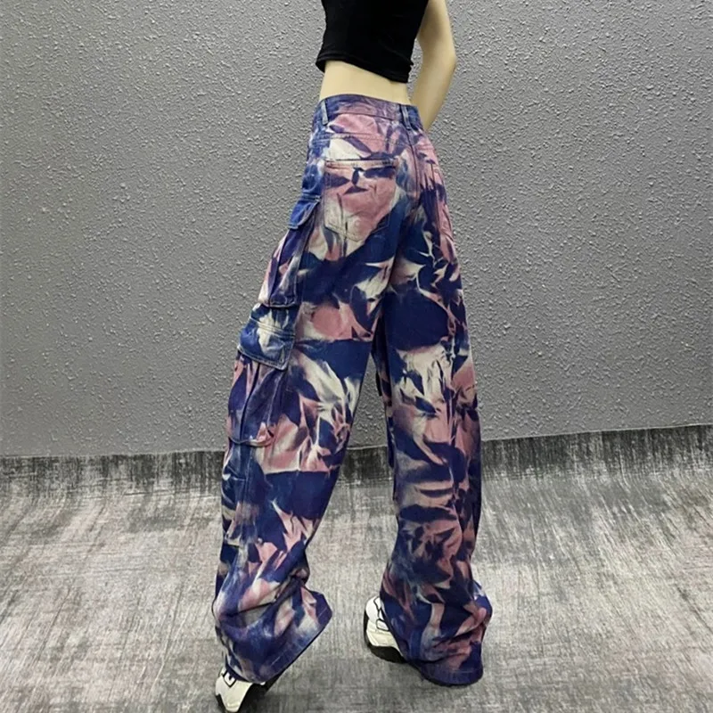 2024 Ropa Y2K Streetwear Tie Dye Multi Pockets Baggy Jeans 2024 Ropa Y2K Streetwear Tie Dye Multi Pockets Baggy Jeans