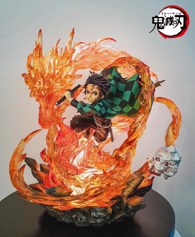 鬼滅の刃のアクションフィギュア,光のない火のドラゴン,鬼滅の刃,PVC