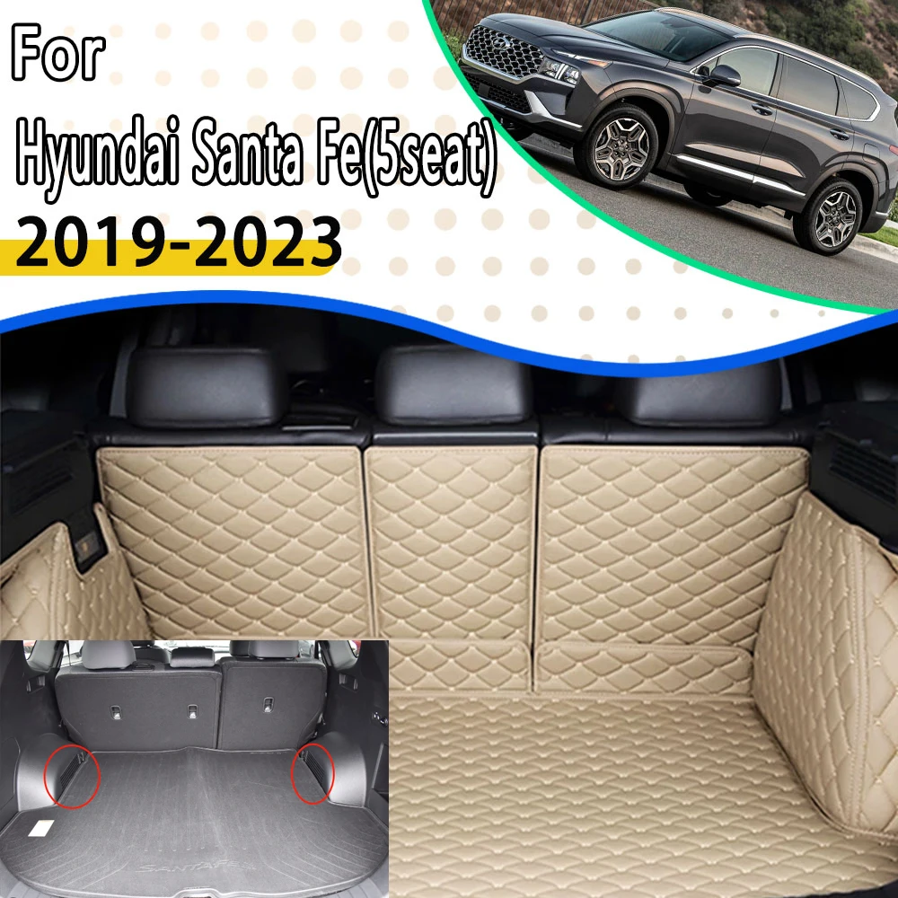 Doublure de Tapis de Coffre de Voiture à Couverture complète en Cuir PU  pour Hyundai Grand Santa Fe 2014-2018, Doublure de Coffre de Voiture  Anti-poussière imperméables,C : : Auto et Moto