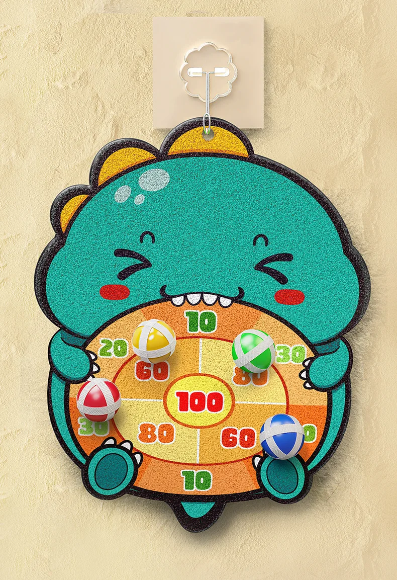 Dinosaur Ball Gun Target Ejection Sticky Ball Kid Baby Indoor Darts Boys Puzzle Throwing Ball Indoor Outdoor Toy Gift Party Game