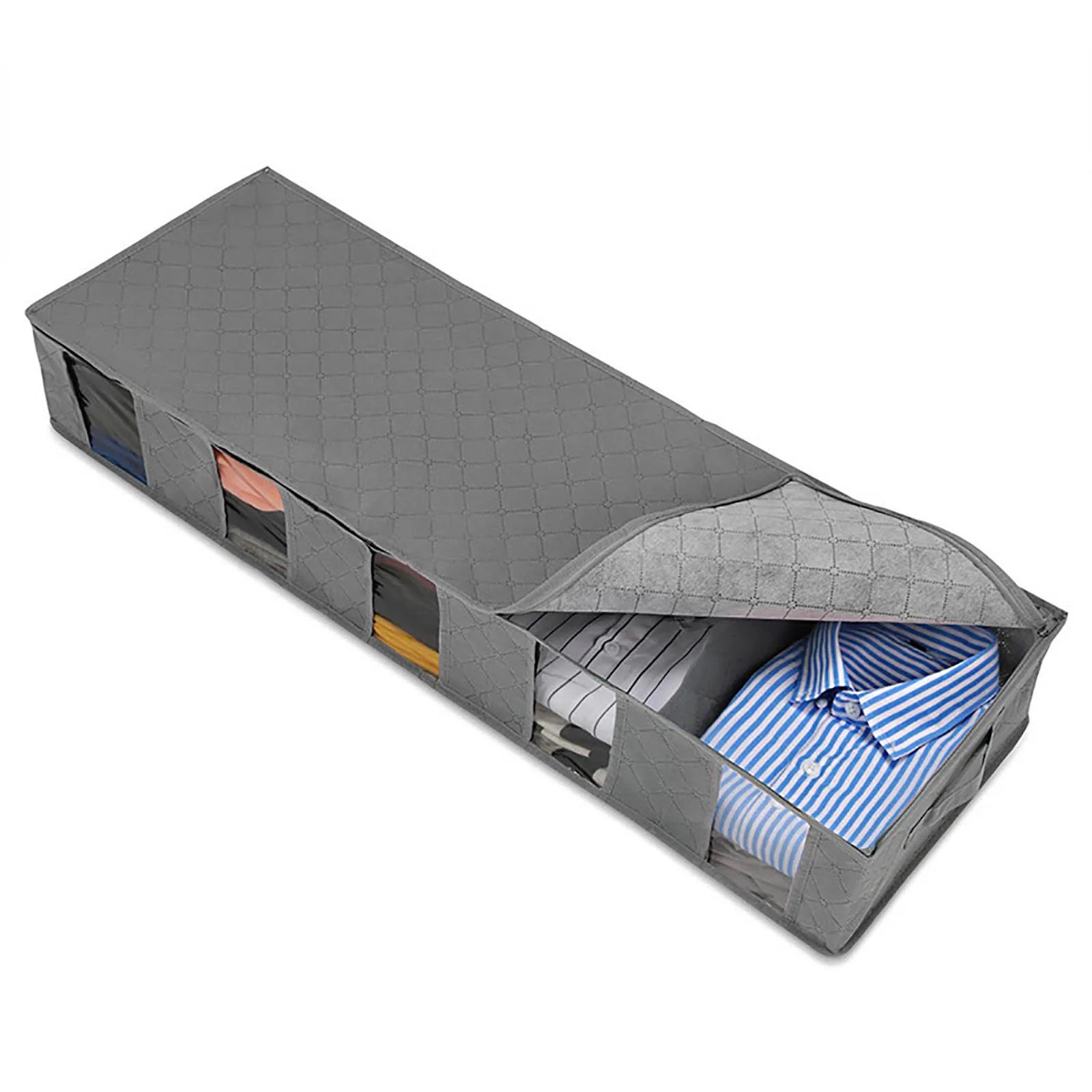 Delication Large Under Bed Storage Boxes Thick Breathable Underbed Clothes Storage Bags Closet Organizer Rangement Organisation 5