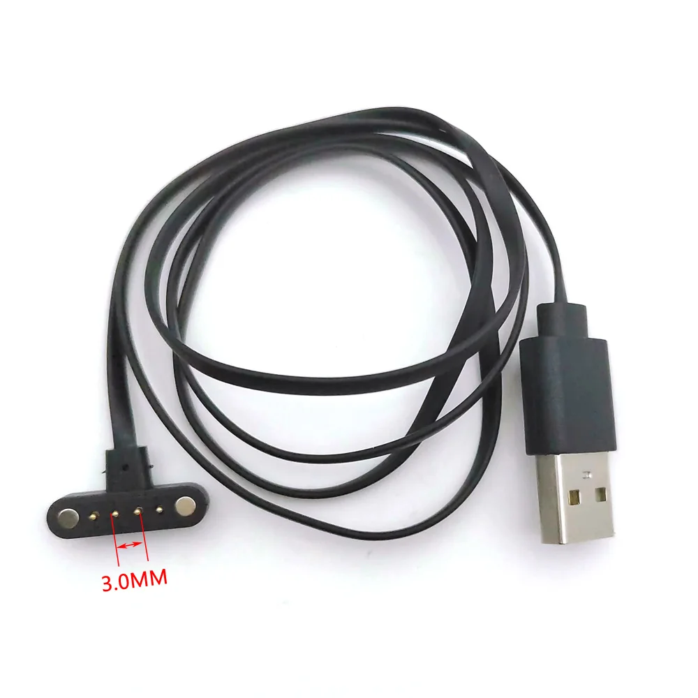 4 Pin Magnetic Charging Cable USB Charge Power Data transfer 3.0mm Space Grid Pogo Pin 4 Pins T Shape DM98 Smart Watch 1 Piece