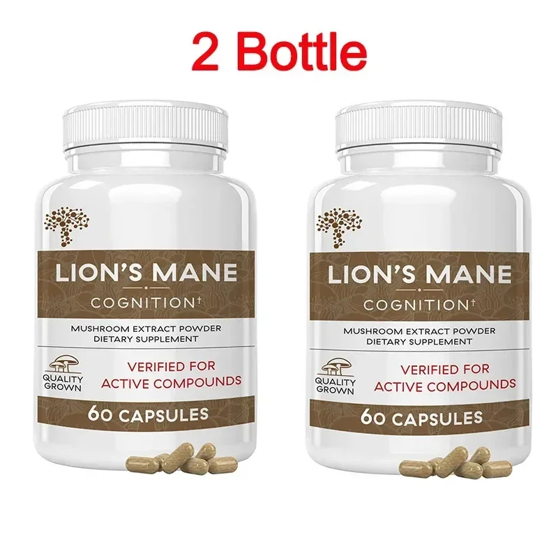 

2 бутылки Лев грива Ганодерма люцидиум гриб капсулы пищевая добавка Здоровое питание