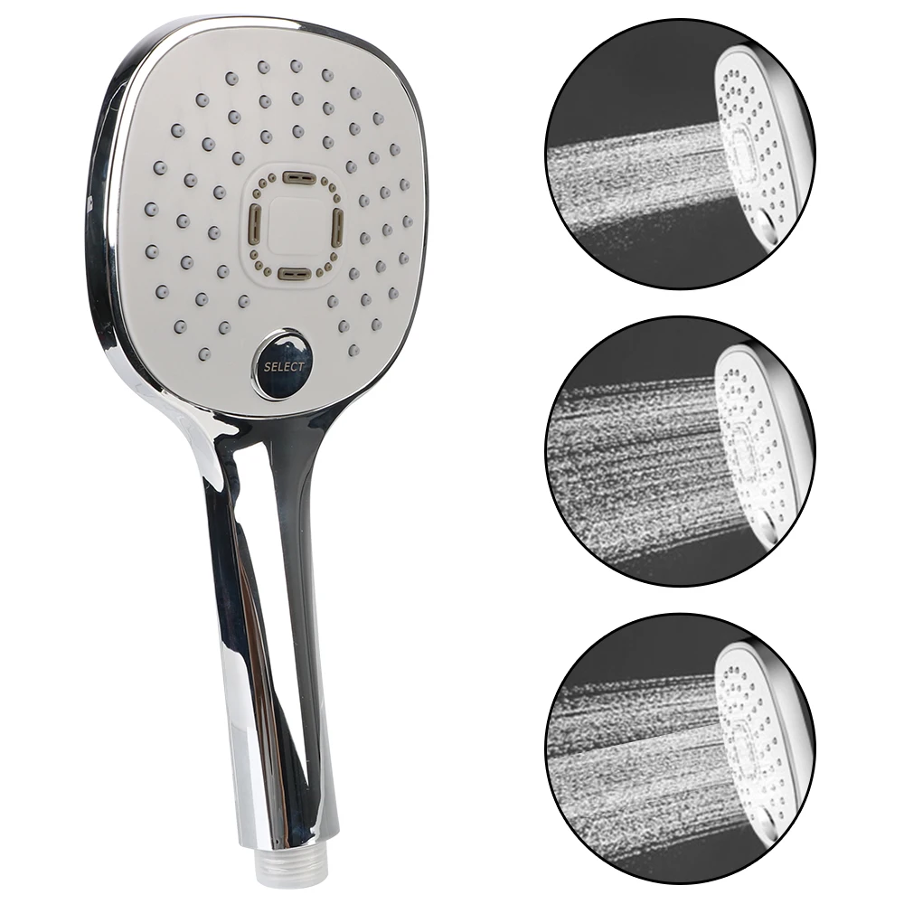 

Ручная Регулируемая насадка для душа, 3 режима, дождевая Серебристая насадка для душа, экономия воды, высокое давление