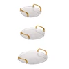 Acrylic Clear Round Serving Tray Bathroom Vanity Tray Decorative Tray With Golden Handle For Coffee Table Office 1