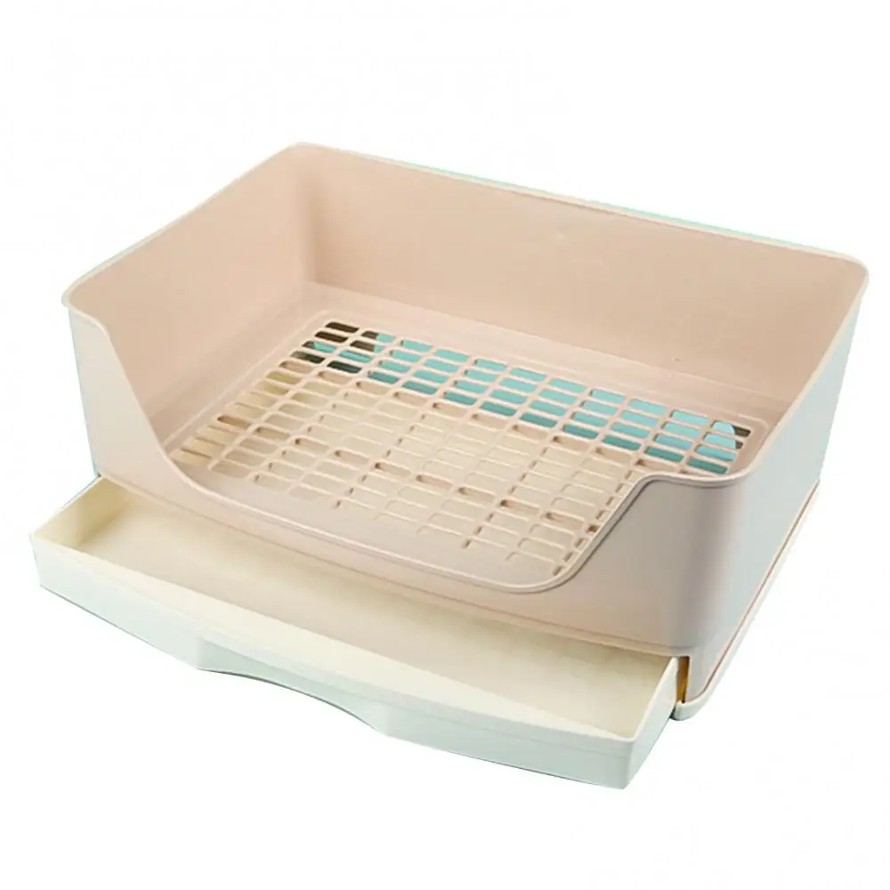 Pet Rabbit Splash-proof Litter Mesh Box Potty Trainer with Drawer Corner Toilet pet litter box