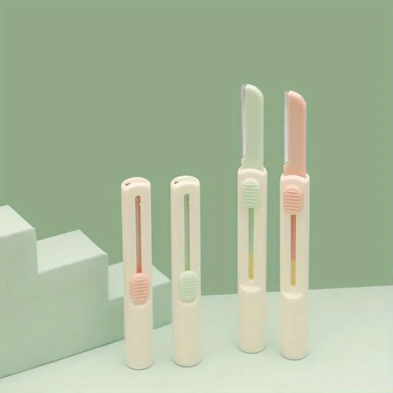 1 cylindrical telescopic eyebrow trimmer stainless steel macro eyebrow shave shaving beauty tool