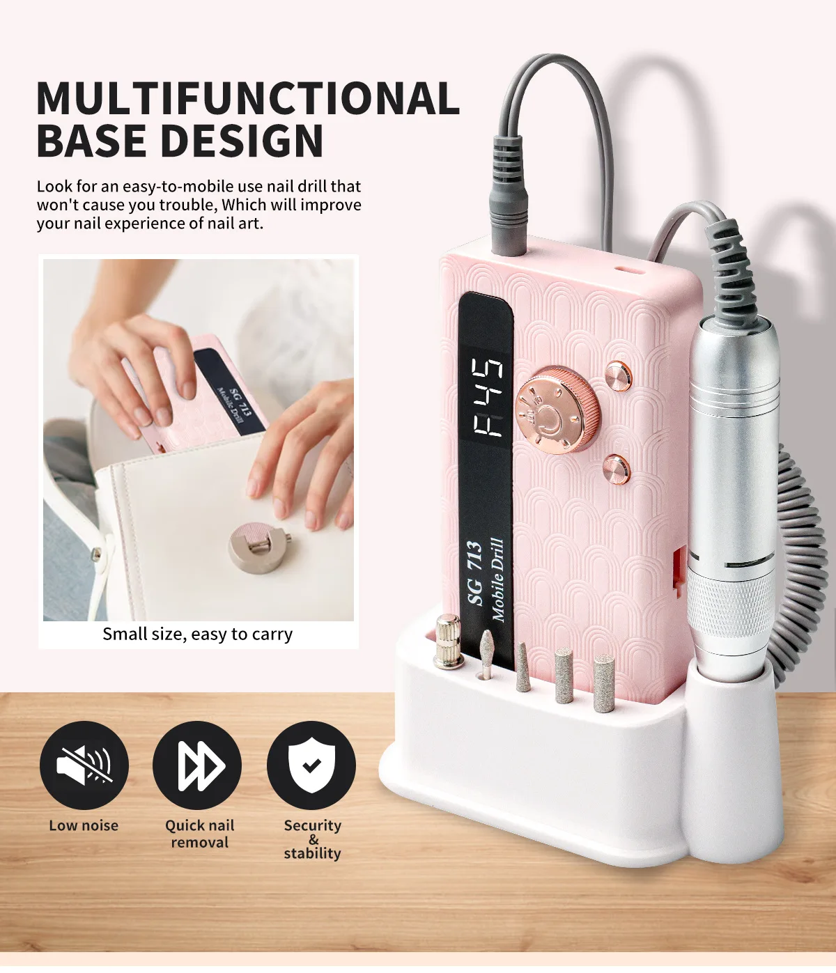 35000/45000RPM Rechargeable Nail Drill Machine Professional Portable Electric Ma