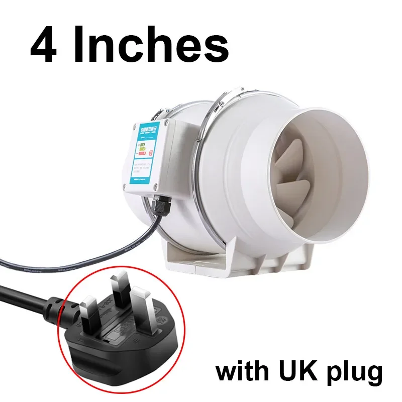 4 Inch Exhaust Fans 220V Home Inline Pipe Duct Fan Extractor Ventilation Kitchen Toilet Air Clean Ventilator Diagonal Flow Fan