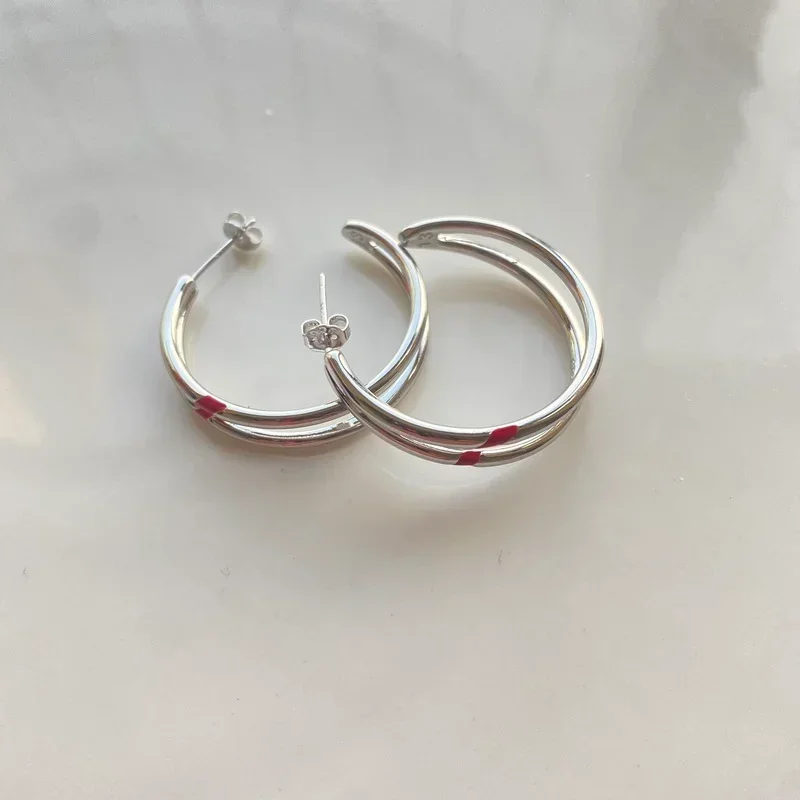 Kpop Idol JIMIN Red Carving Earrings Fashion Line Couple Earrings Moon Accessories Fans Birthday Gifts