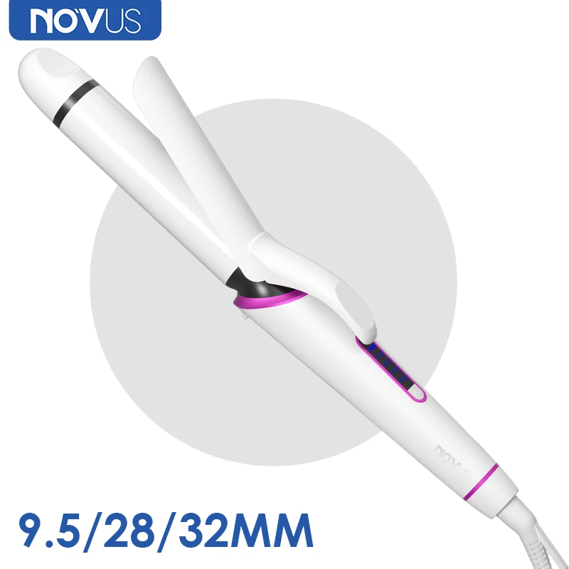 

Щипцы для завивки волос NOVUS 9,5/25/32 мм, керамические щипцы для завивки волос, быстрый нагрев, 5 температур, 60 минут, автоматическое выключение, инструмент для укладки волос с ЖК-экраном