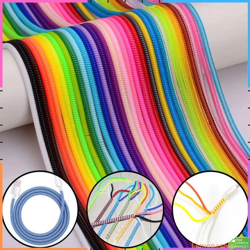 【Buy 5 Get 1 Free】1Pc 60Cm Spiral Cable Cord Protector Charger Protector Cable Winder For Charging Cable/Earphone Cable