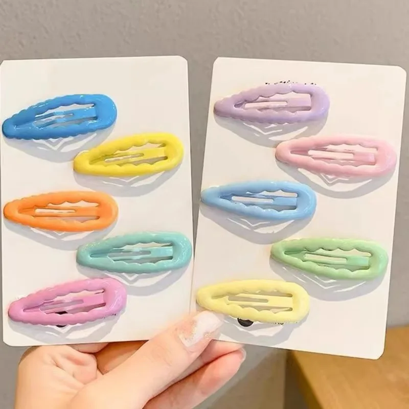 Simple Barrettes for Children Headwear Summer Korean Style Kawaii Wave Candy Color Hair Pins Clips Headdress Girls Accessories