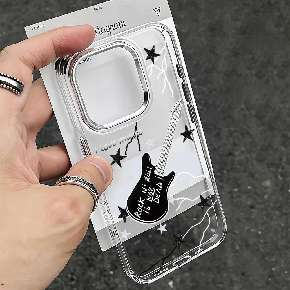 Charming Cat & Guitar Design Phone Case