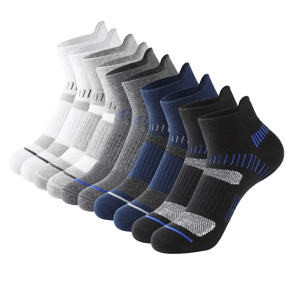

3 Pairs 5 Pairs Cotton Short Socks Ankle Athletic Low Cut Socks for Mens Cushioned Breathable Running High Quality No Show Socks