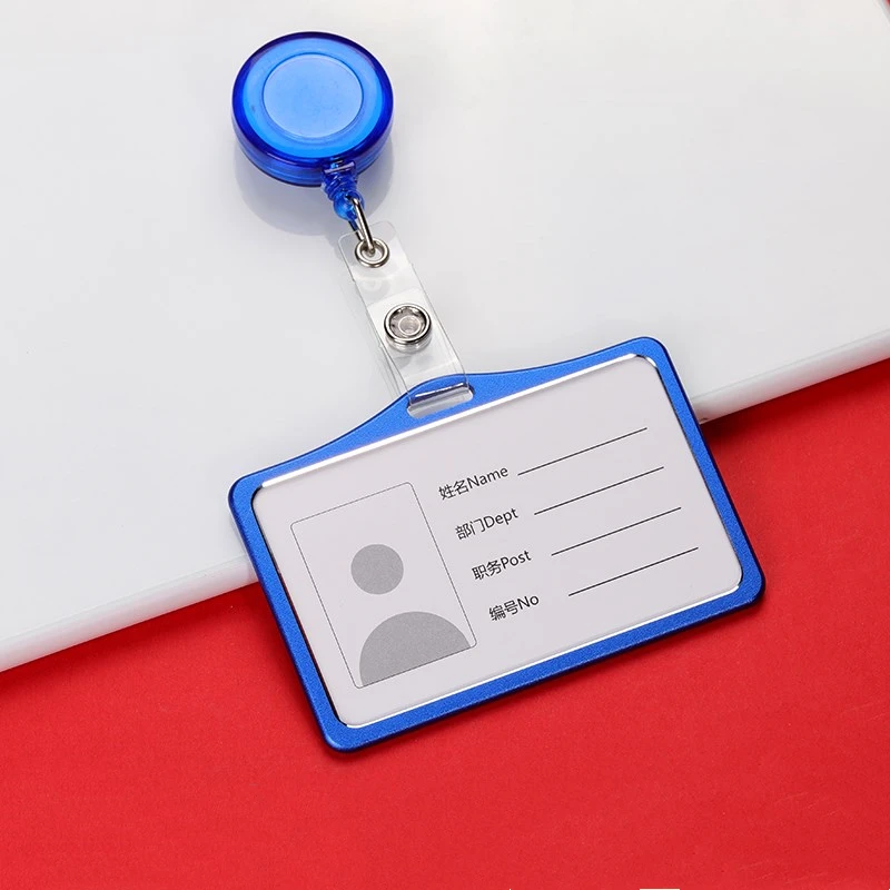 Veeki Blue Retractable Bears Badge Reel, Candy Color ID Card Clips
