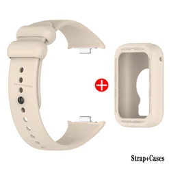 Silicone Strap and Case Set for Sports Smartwatch Accessories (Beige)