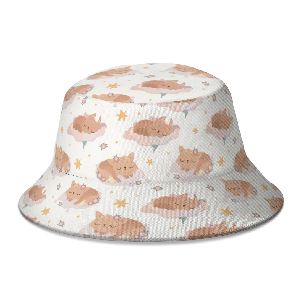 Sleep Cat Cats Cute Meow Cappello Da Pescatore Per Donna Uomo Studenti Cappelli Da Pescatore Pieghevoli Bob Panama Cap Autunno