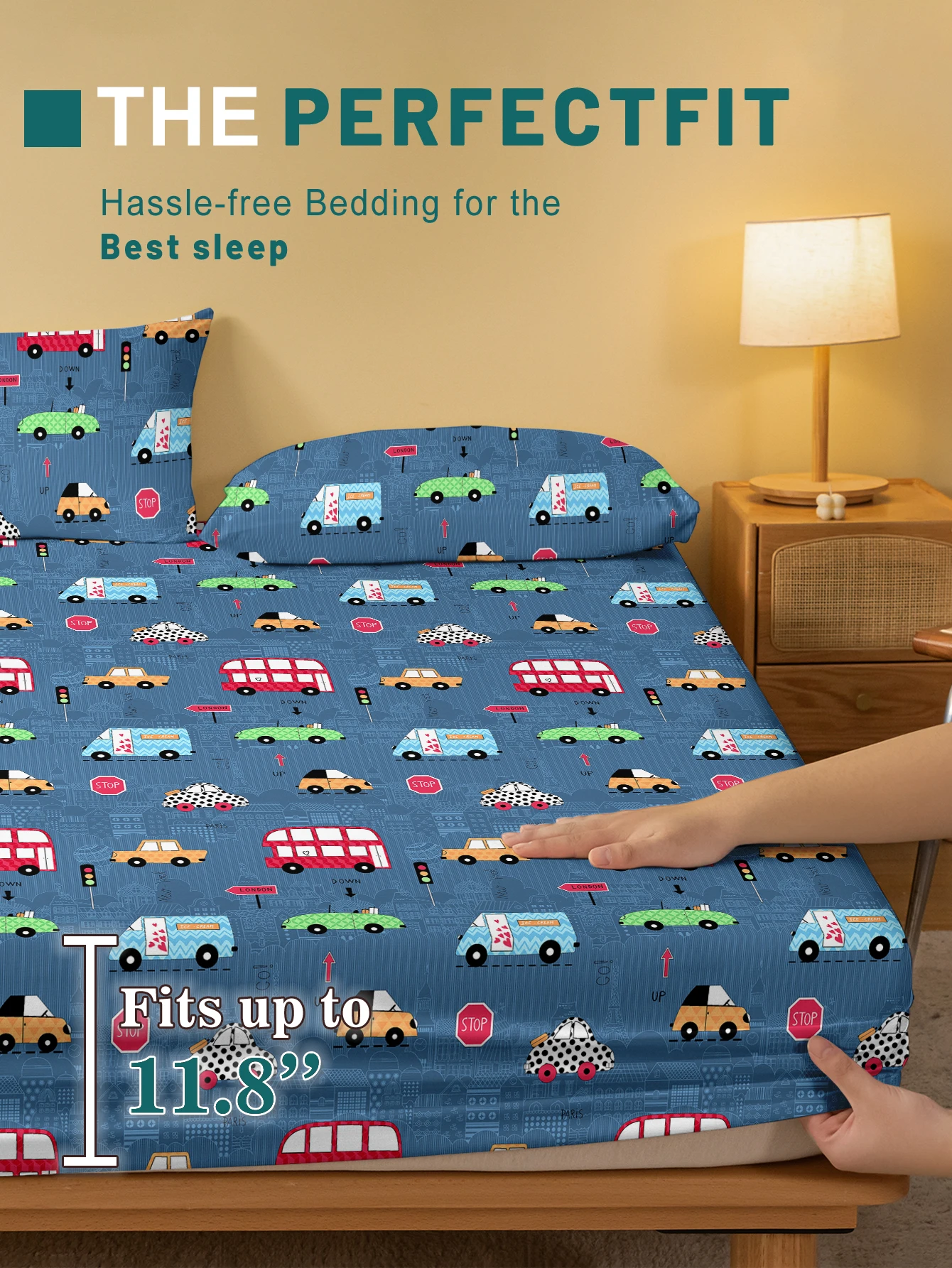 1 cartoon fun printed matte Fitted Sheet, bedroom printed bed cover, bedding (excluding pillowcases) 3