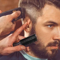 Six Colors Small Beard Styling Brush Logo Professional Shave Beard Brush Barber Vintage Oil Head Shape Carving Cleaning Brush 2