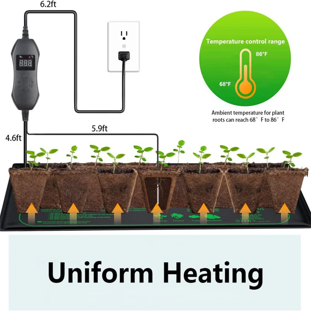 Seedling Heat Mat Seedling Heat Mats With Digital Thermostat Controller Plant Heating Mats For Seed Starting Brewing Breeding Greenhouses