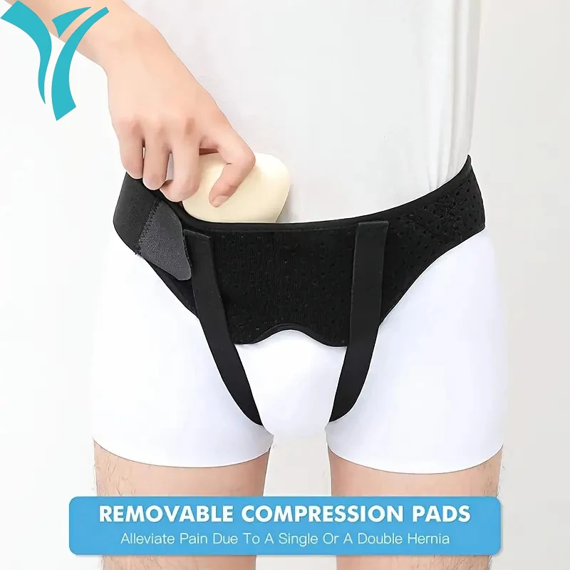Single Double Hernia Belt Truss Recovery Strap 2 Removable Compression Pads umbilical hernia belt
