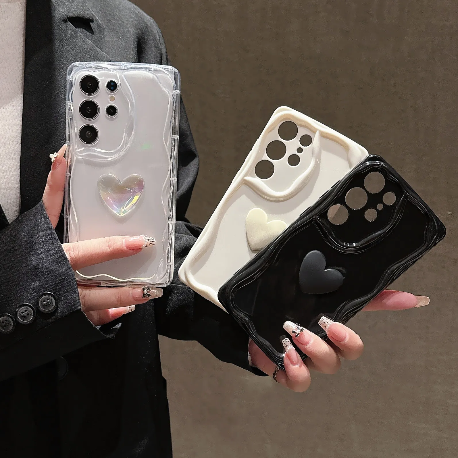 3D Love Heart Shockproof Back Cover Case