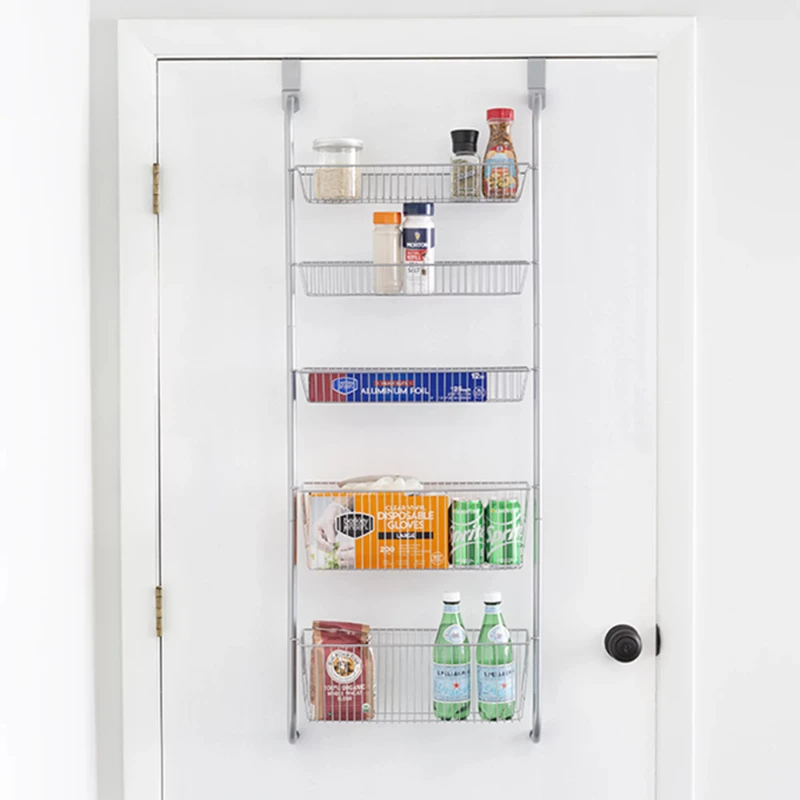 

2023 the Door Kitchen Pantry Organizer, Grey, 5 Shelves Storage Organizer free shipping