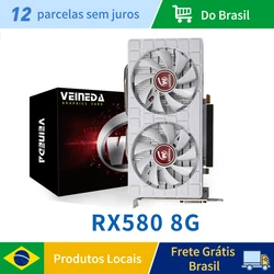Veineda RX 580 8GB Graphics Card Gaming GDDR5 256Bit PCI Express 3.0 ×16 GPU Computer Mining ETH hashrate 28-30mh/s Refurbished