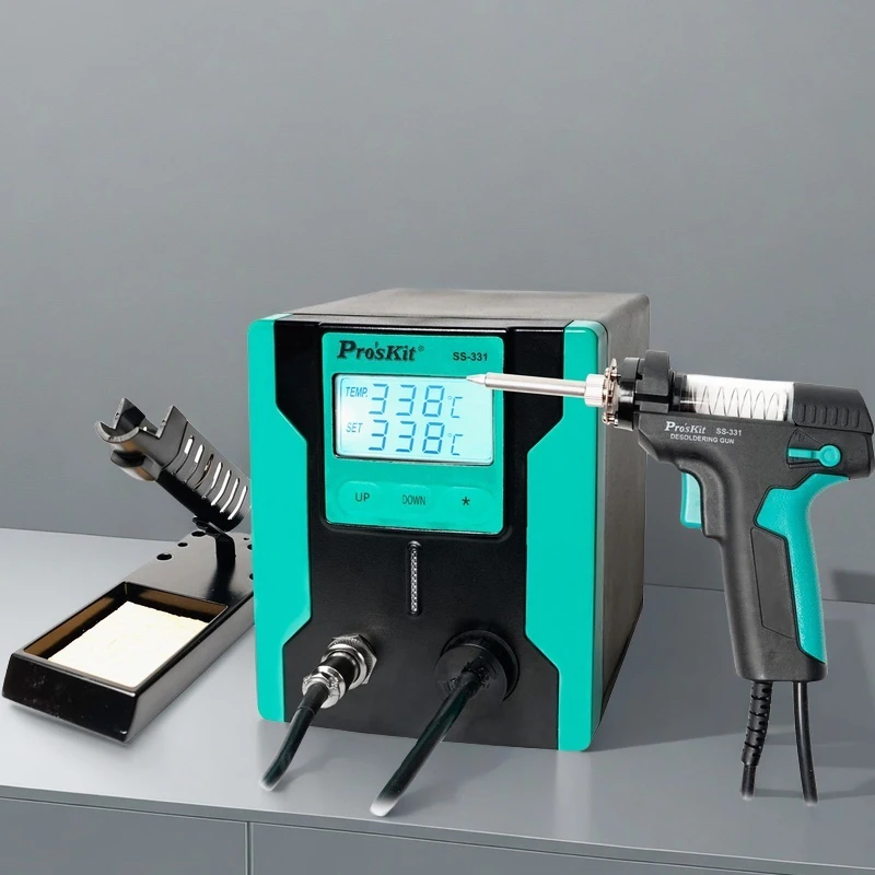 Pro'sKit SS-331H fully automatic strong desoldering and suction tin pump tin removal table suction gun 90W