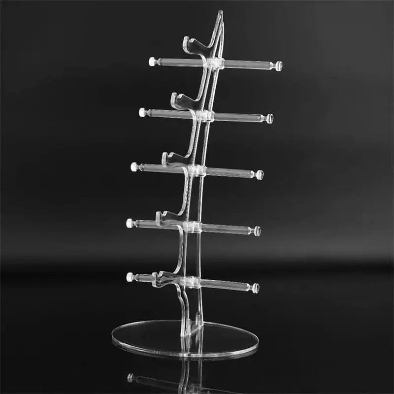 Acrylic Eyeglass Holder 5-tier Optical Glasses Organizer Stand Boat Arc Design Eyewear Holder Display Ski Goggles display stand 2