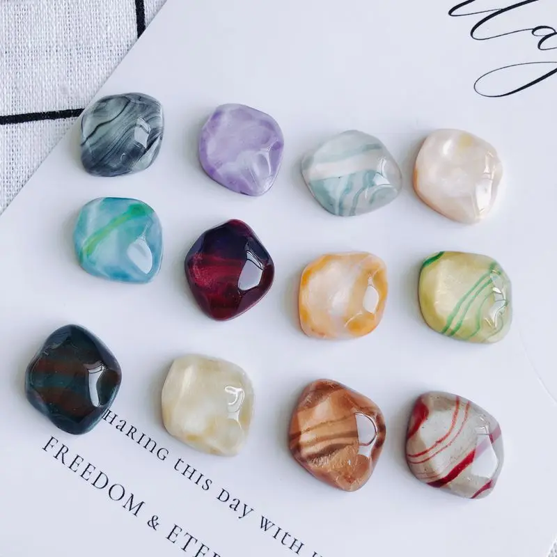 

New style 50pcs/lot color pattern water ripples geometry irregular shape resin flatback beads diy jewelry earring/hair accessory