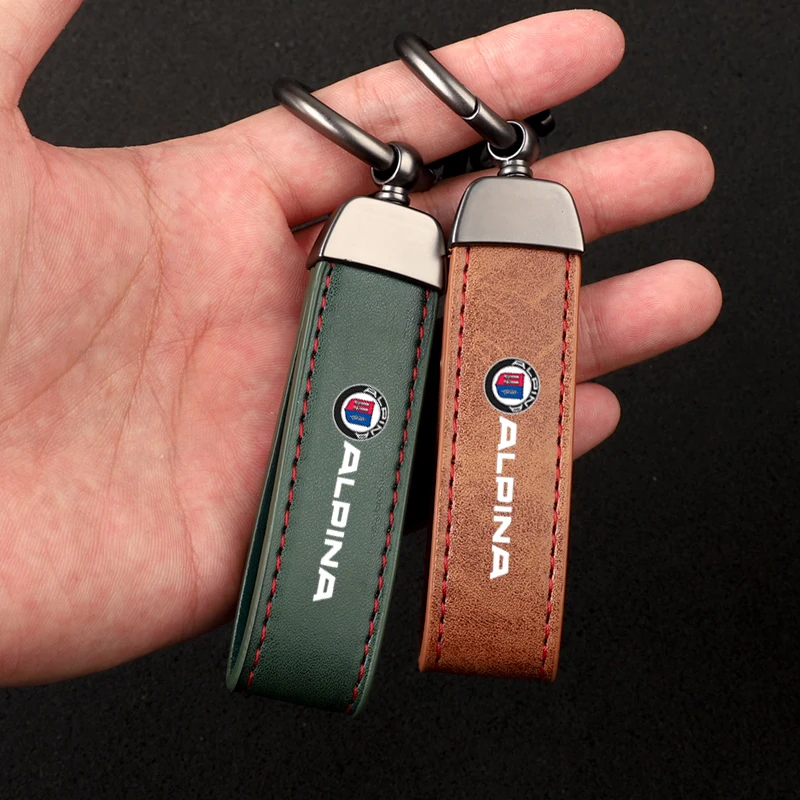 Leather-Keychain-360-Degree-Rotating-Horseshoe-Buckle-Fine-Key-Ring-for ...