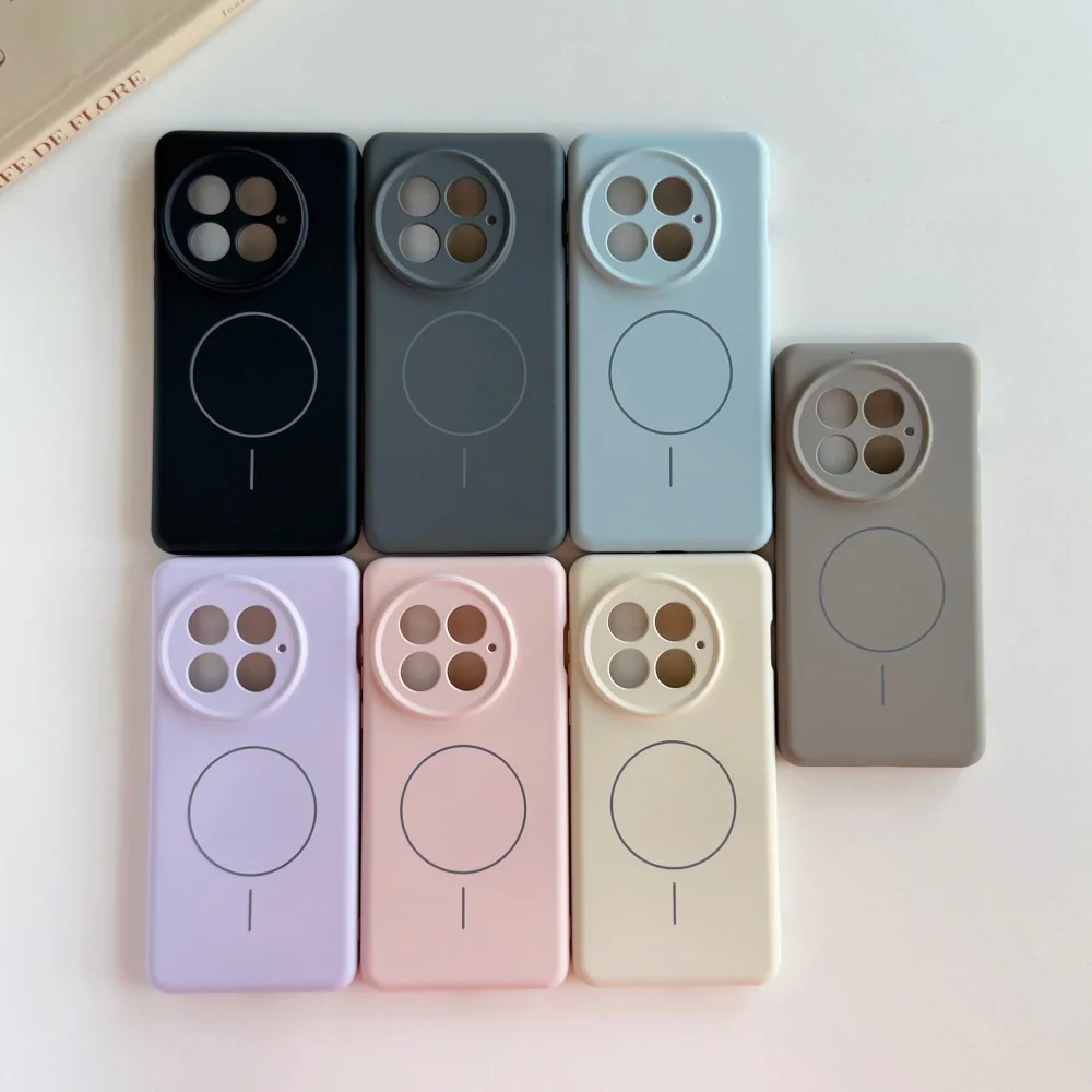 Premium Frosted Silicone Magnetic Phone Case with Wireless Charging Compatibility