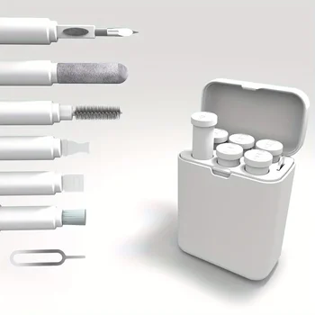Kit di pulizia multidispositivo dal design portatile per AirPods, telefoni, fotocamere e computer - Include strumenti per la pulizia di cavi e connettori